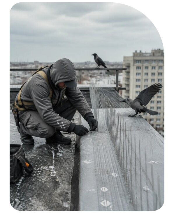 Защита от ворон под ключ в Ачинске по цене от 5065 р. | Сенат-Чнс